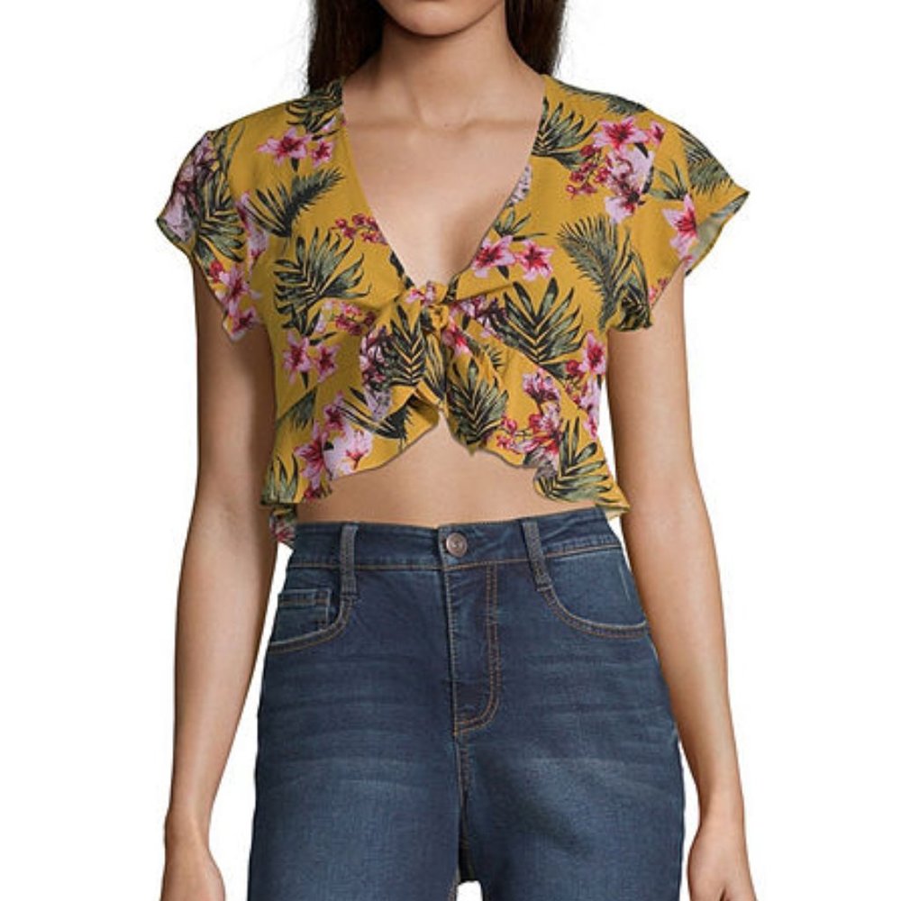 NWT Unionbay Tropical Summer Flowers Crop Top